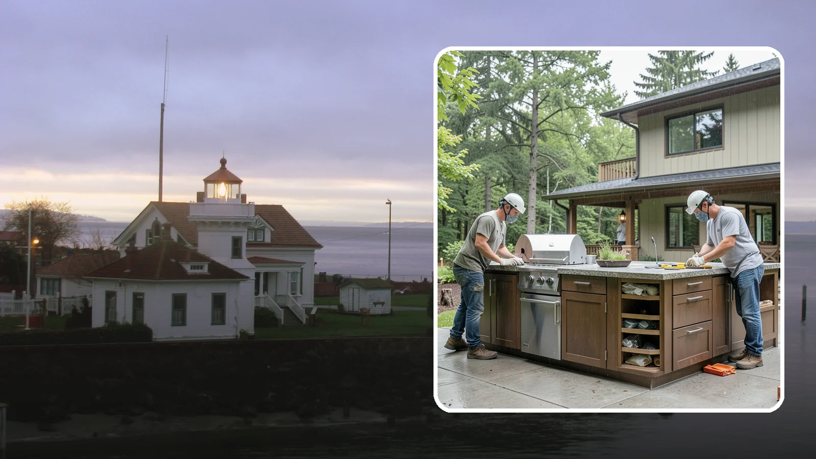 Built-In BBQ Construction in Mukilteo, Snohomish County, WA - A custom built-in BBQ island that gives your grilling setup permanent counters, storage, and weatherproof durability.