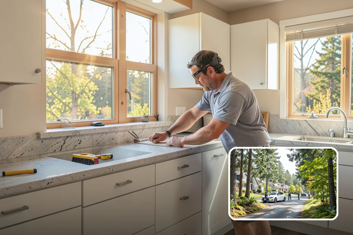 Built-In BBQ Construction in Normandy Park, King County, WA - Adds counter space and storage around your grill