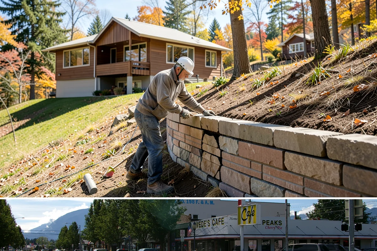 Built-In BBQ Construction in North Bend, King County, WA - Summer construction lets sealants and masonry cure before the wet months set in.