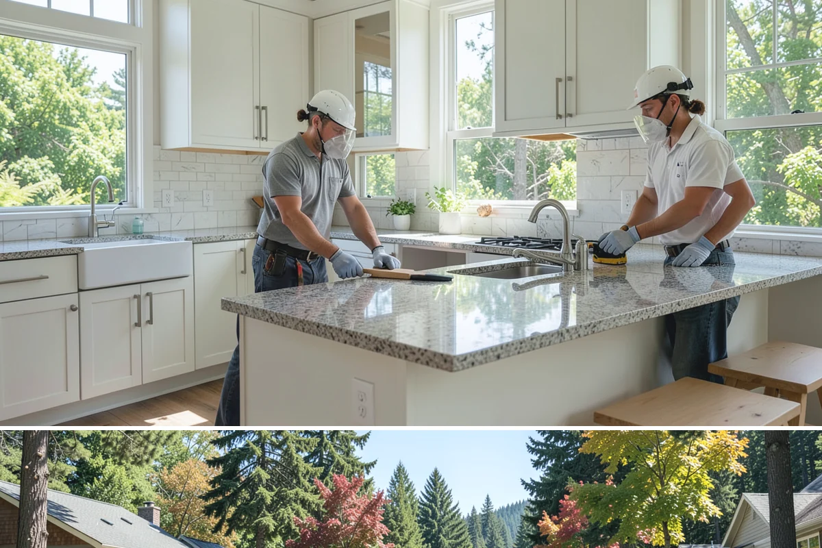 Built-In BBQ Construction in Orting, Pierce County, WA - Summer construction lets sealants and masonry cure before the wet months set in.