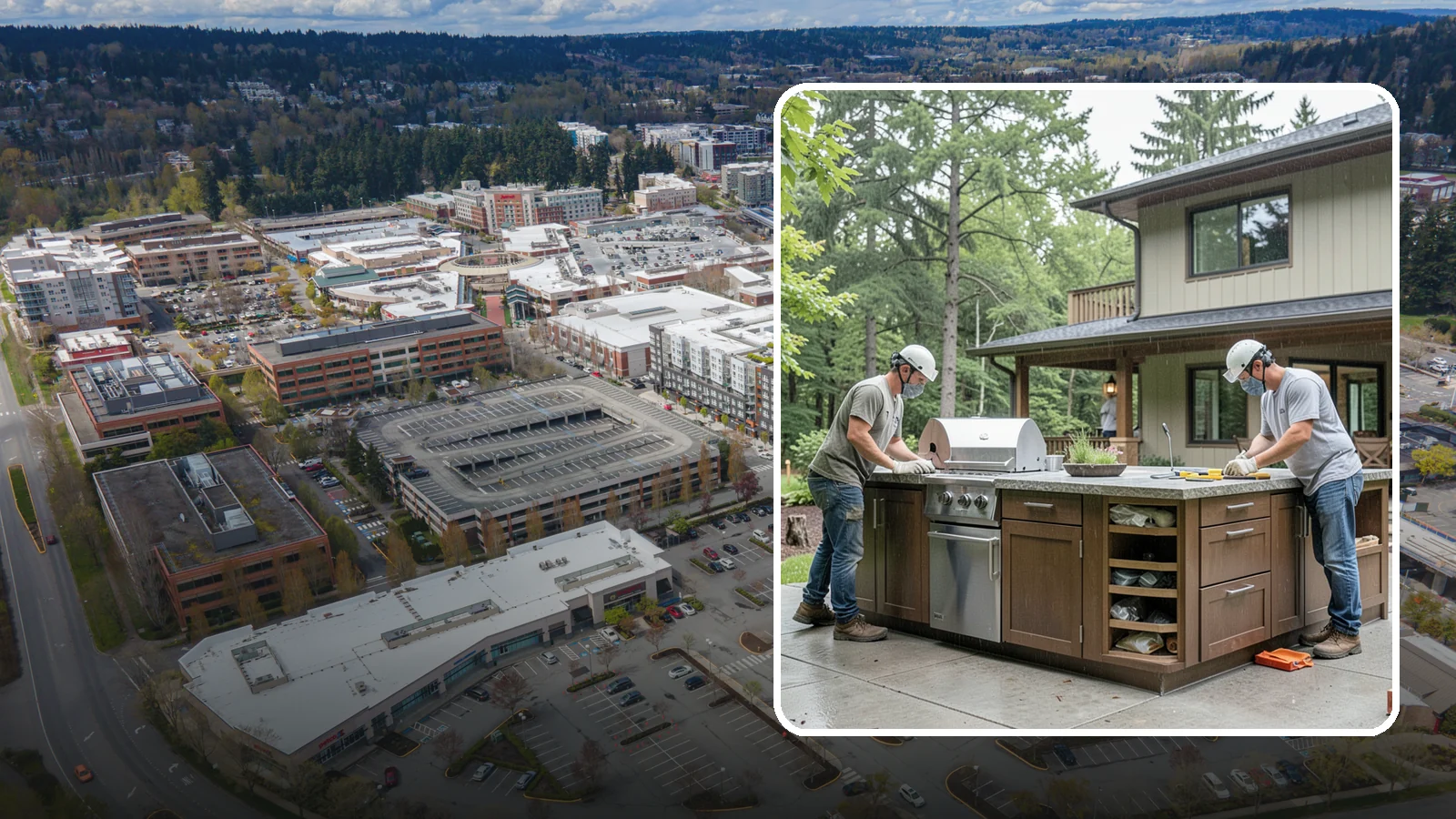 Built-In BBQ Construction in Redmond, King County, WA - A custom built-in BBQ island that gives your grilling setup permanent counters, storage, and weatherproof durability.