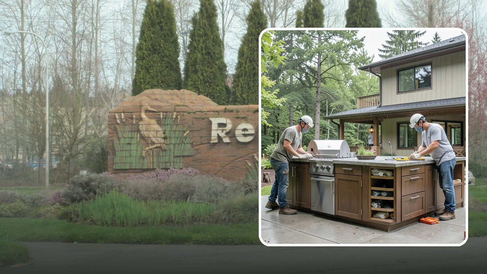 Built-In BBQ Construction in Renton, King County, WA - A custom built-in BBQ island that gives your grilling setup permanent counters, storage, and weatherproof durability.