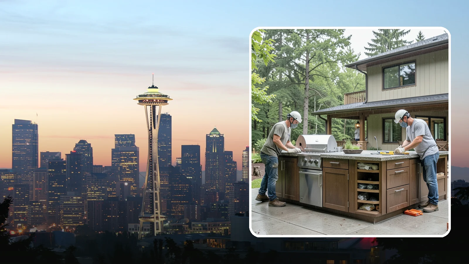 Built-In BBQ Construction in Seattle, King County, WA - A custom built-in BBQ island that gives your grilling setup permanent counters, storage, and weatherproof durability.