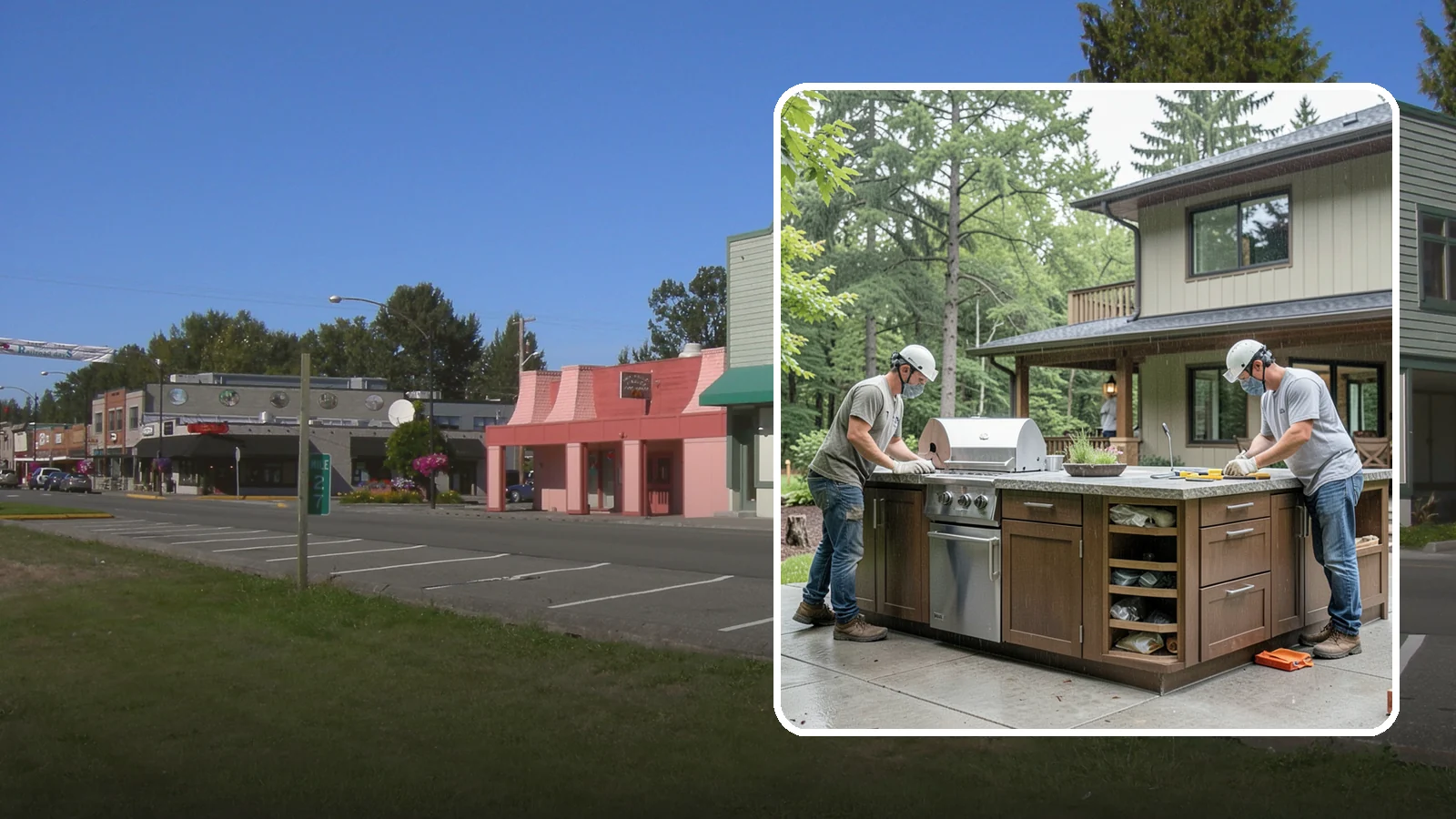 Built-In BBQ Construction in Snoqualmie, King County, WA - A custom built-in BBQ island that gives your grilling setup permanent counters, storage, and weatherproof durability.