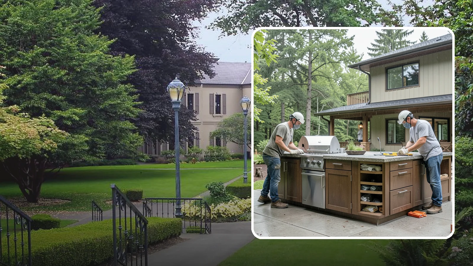 Built-In BBQ Construction in Woodinville, King County, WA - A custom built-in BBQ island that gives your grilling setup permanent counters, storage, and weatherproof durability.