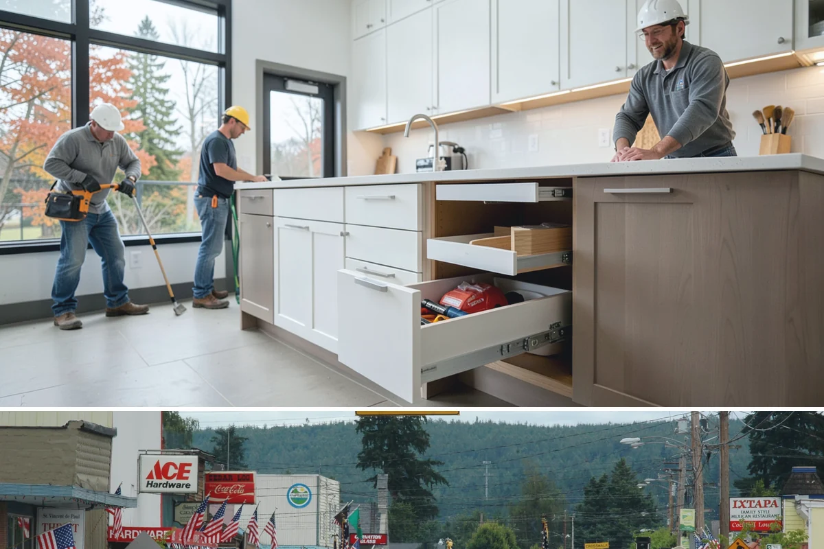 Built-In Bookcase Construction in Carnation, King County, WA - Built-ins are interior craftsmanship that can be scheduled comfortably in any season.