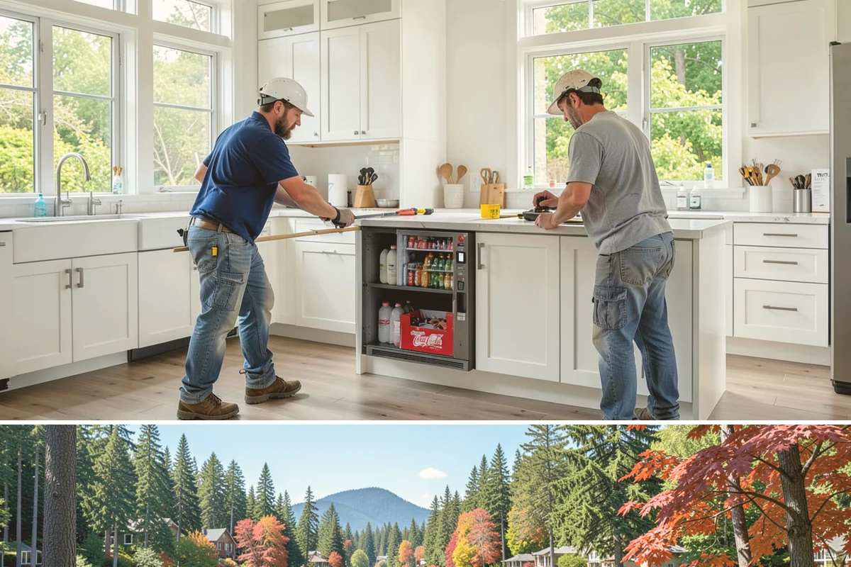 Built-In Bookcase Construction in Covington, King County, WA - Built-ins are interior craftsmanship that can be scheduled comfortably in any season.