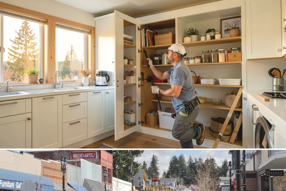 Built-In Shelving in Bothell, King County, WA - Built-in shelving is indoor carpentry that can be built any time of year.