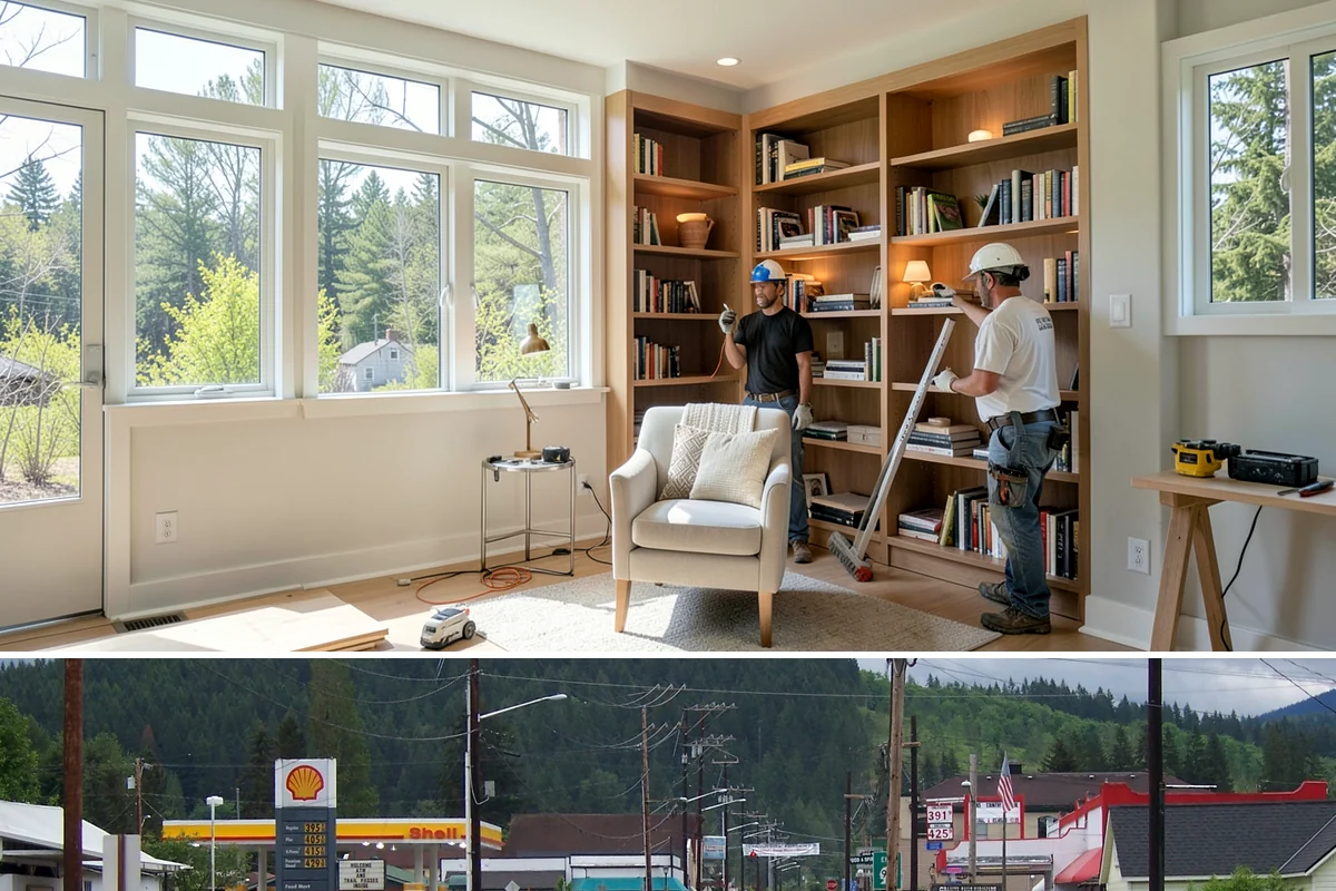 Built-In Shelving in Granite Falls, Snohomish County, WA - Built-in shelving is indoor carpentry that can be built any time of year.