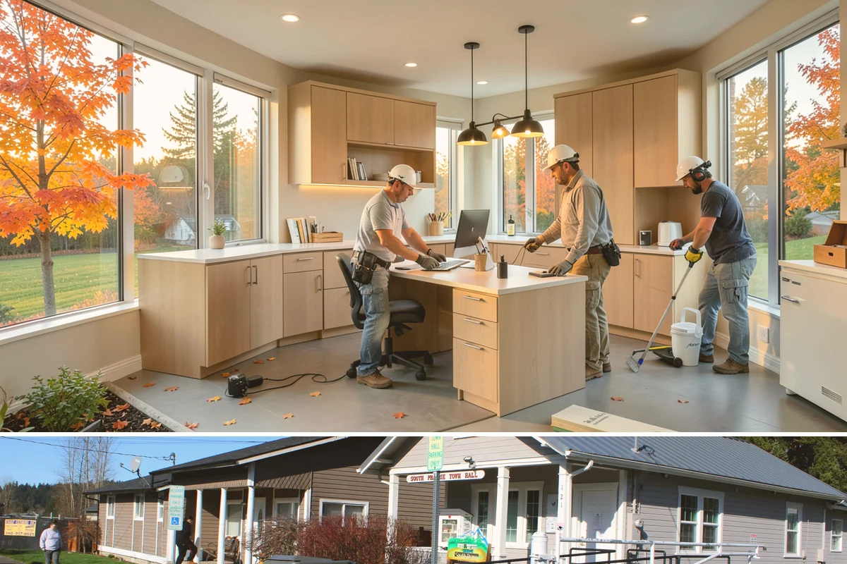 Built-In Shelving in South Prairie, Pierce County, WA - Built-in shelving is indoor carpentry that can be built any time of year.