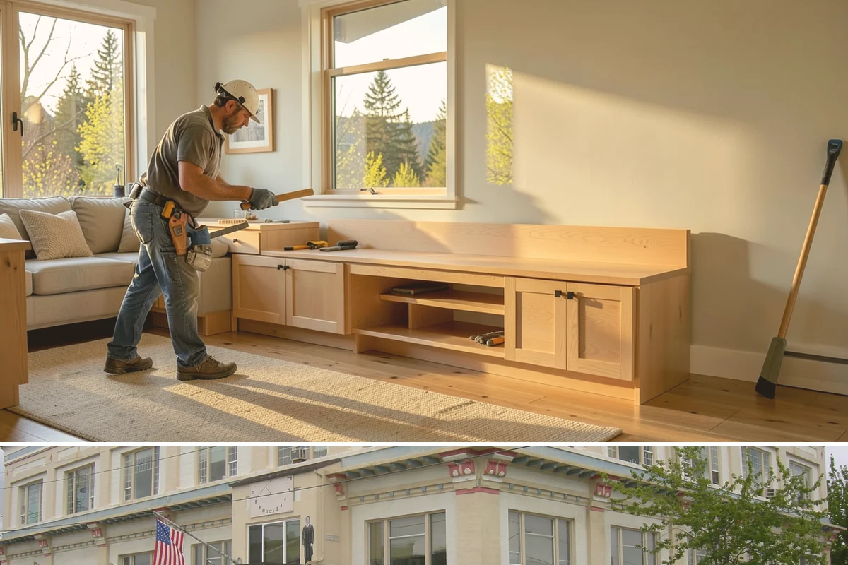 Built-In Storage Construction in Anacortes, Skagit County, WA - Interior built-in work is ideal during the wet PNW season when the crew can focus indoors uninterrupted by weather.