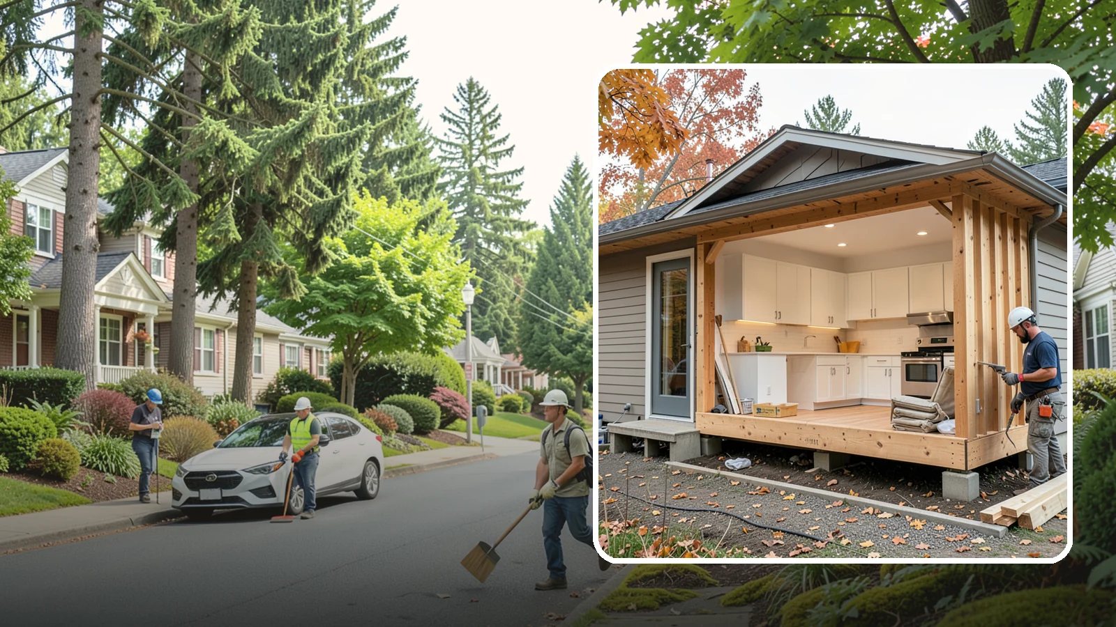 Bump-Out Addition in Beaux Arts Village, King County, WA - A bump-out addition pushes a wall outward a few feet to enlarge a kitchen, bath, or living area.