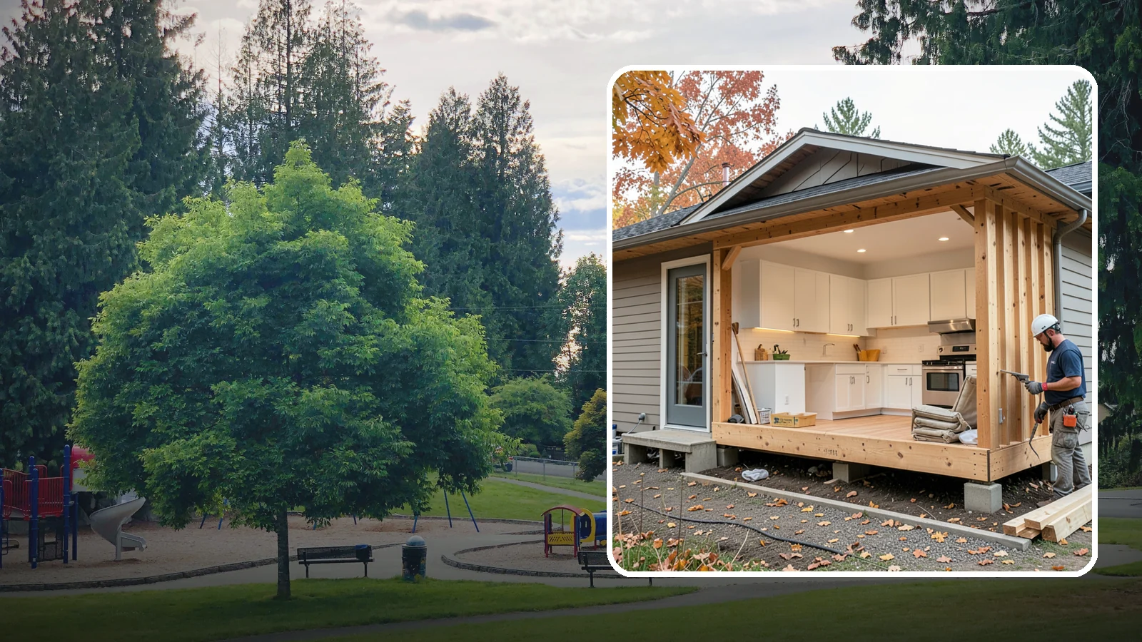 Bump-Out Addition in Bonney Lake, Pierce County, WA - A bump-out addition pushes a wall outward a few feet to enlarge a kitchen, bath, or living area.