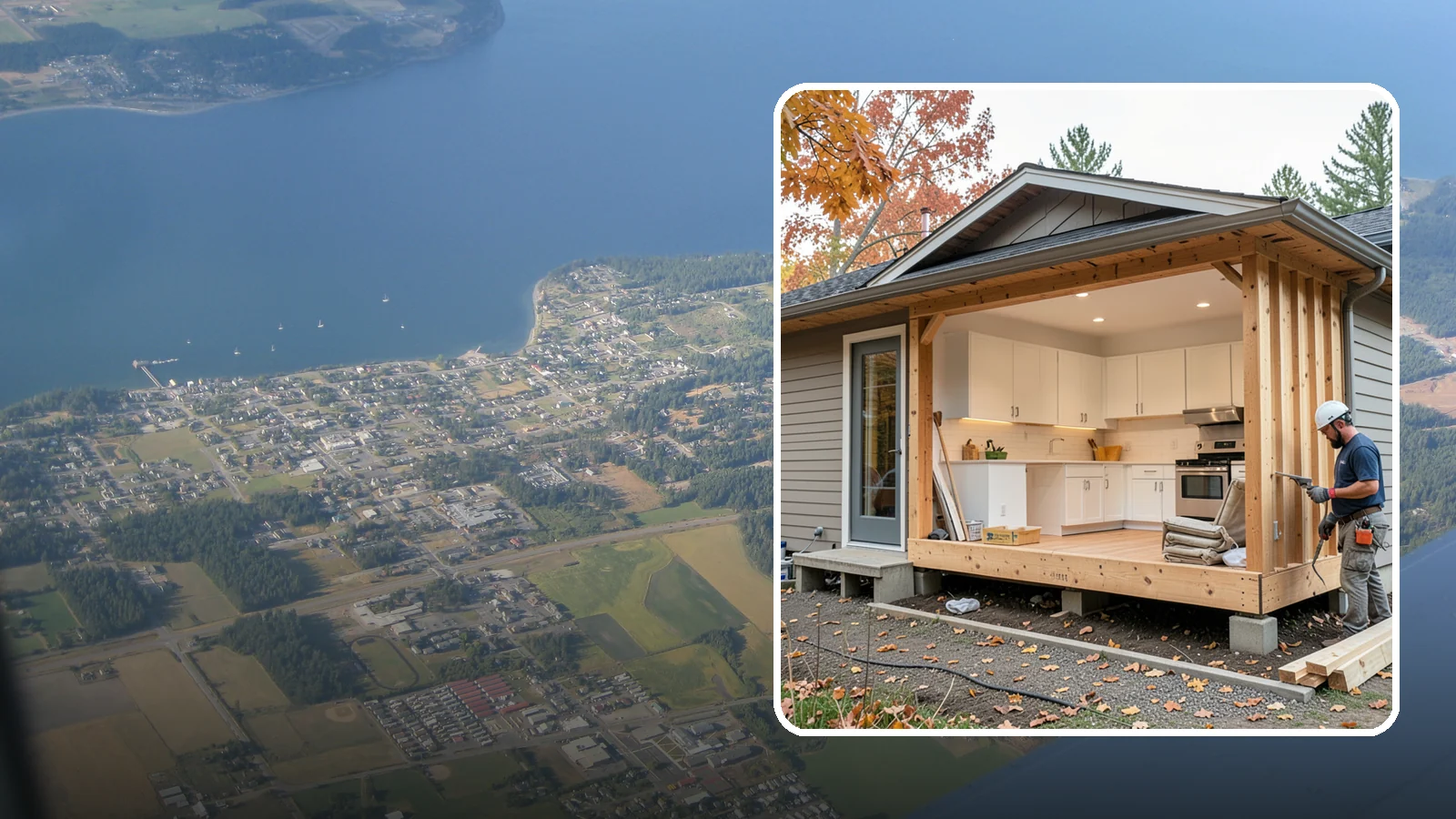 Bump-Out Addition in Coupeville, Island County, WA - A bump-out addition pushes a wall outward a few feet to enlarge a kitchen, bath, or living area.