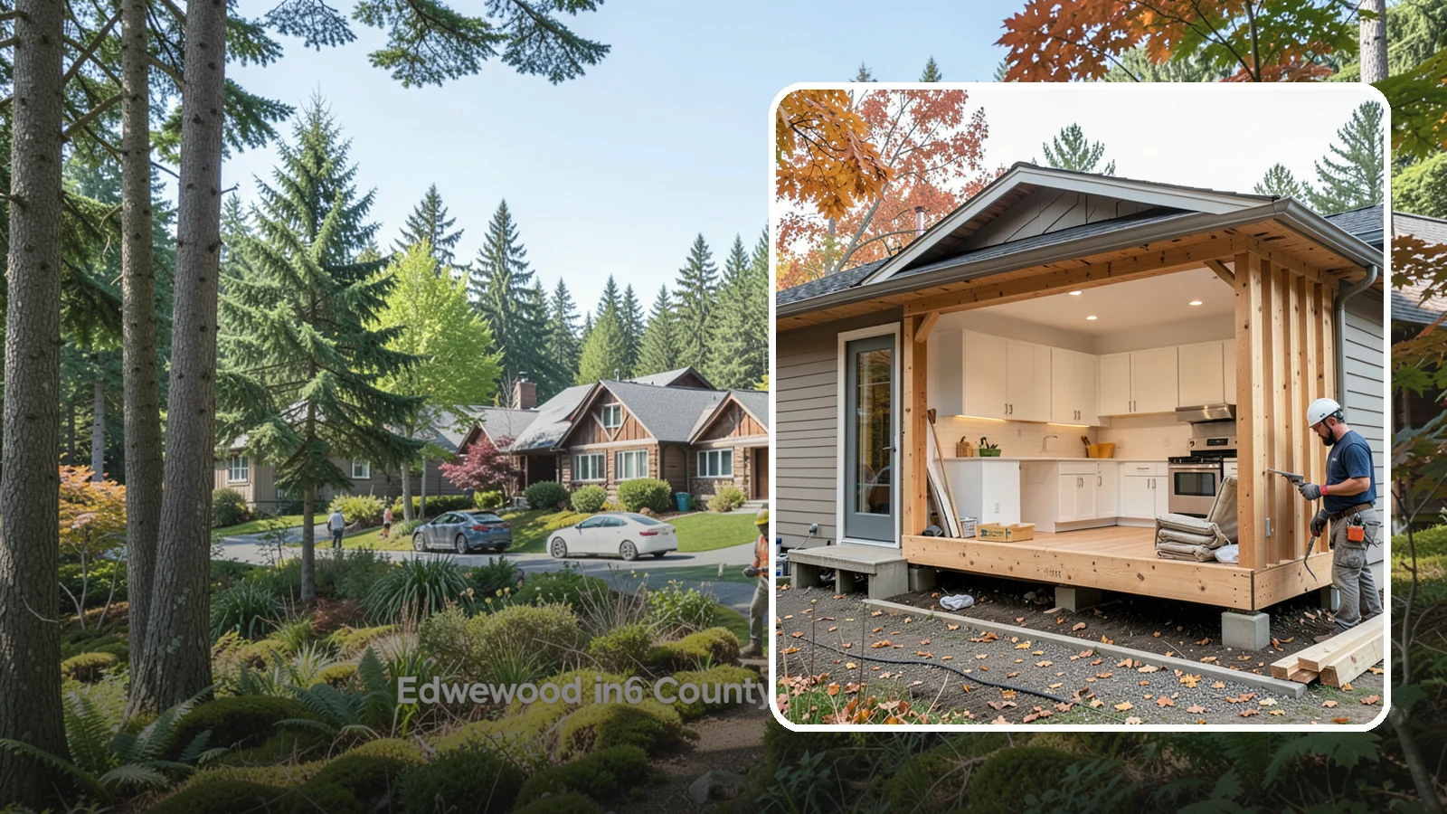 Bump-Out Addition in Edgewood, Pierce County, WA - A bump-out addition pushes a wall outward a few feet to enlarge a kitchen, bath, or living area.