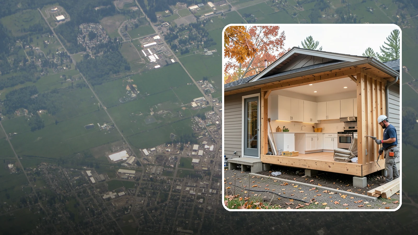 Bump-Out Addition in Enumclaw, King County, WA - A bump-out addition pushes a wall outward a few feet to enlarge a kitchen, bath, or living area.