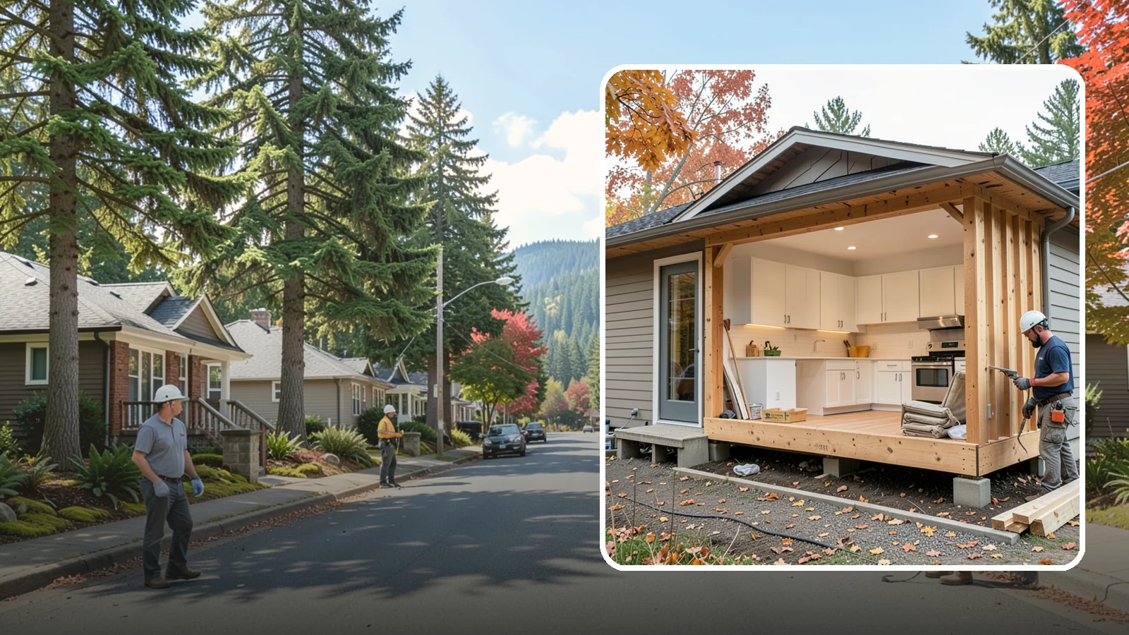 Bump-Out Addition in Hunts Point, King County, WA - A bump-out addition pushes a wall outward a few feet to enlarge a kitchen, bath, or living area.