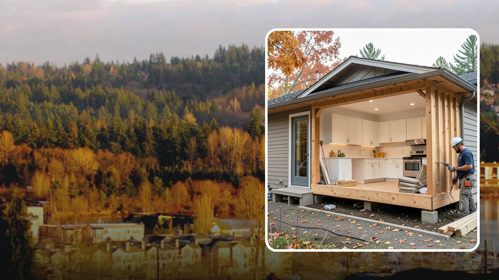 Bump-Out Addition in Kenmore, King County, WA - A bump-out addition pushes a wall outward a few feet to enlarge a kitchen, bath, or living area.