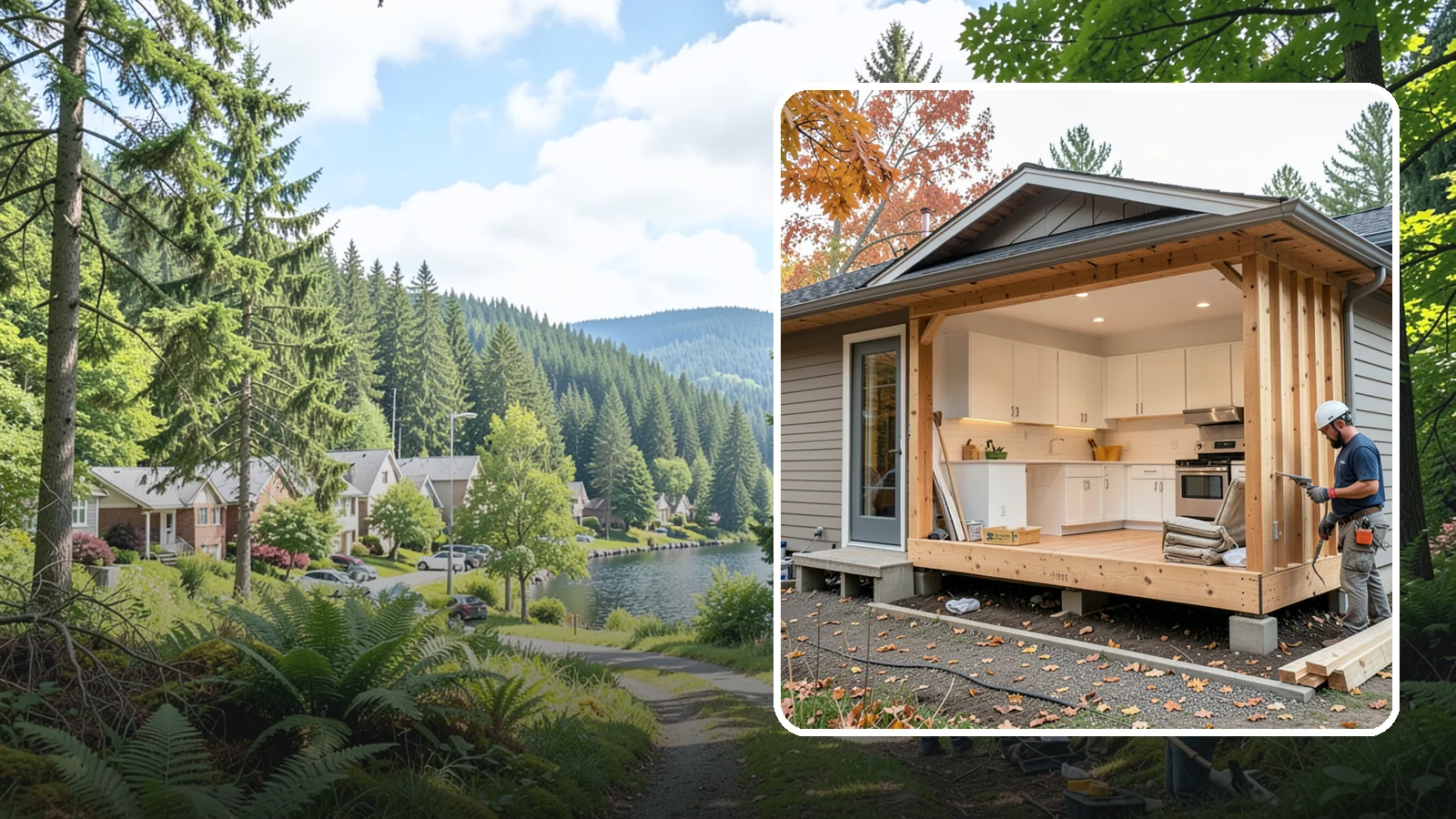 Bump-Out Addition in Lake Forest Park, King County, WA - A bump-out addition pushes a wall outward a few feet to enlarge a kitchen, bath, or living area.