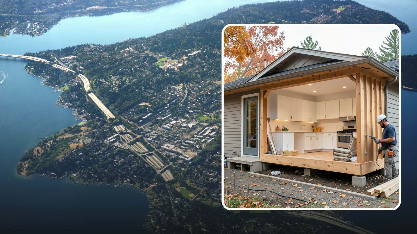 Bump-Out Addition in Mercer Island, King County, WA - A bump-out addition pushes a wall outward a few feet to enlarge a kitchen, bath, or living area.