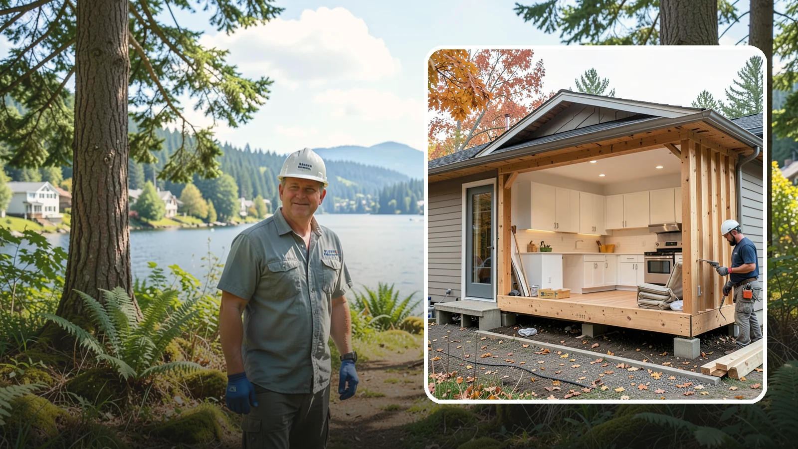 Bump-Out Addition in Milton, King County, WA - A bump-out addition pushes a wall outward a few feet to enlarge a kitchen, bath, or living area.