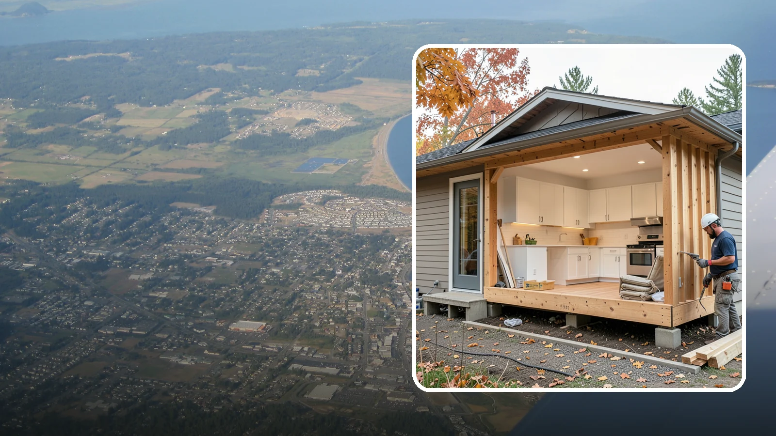 Bump-Out Addition in Oak Harbor, Island County, WA - A bump-out addition pushes a wall outward a few feet to enlarge a kitchen, bath, or living area.