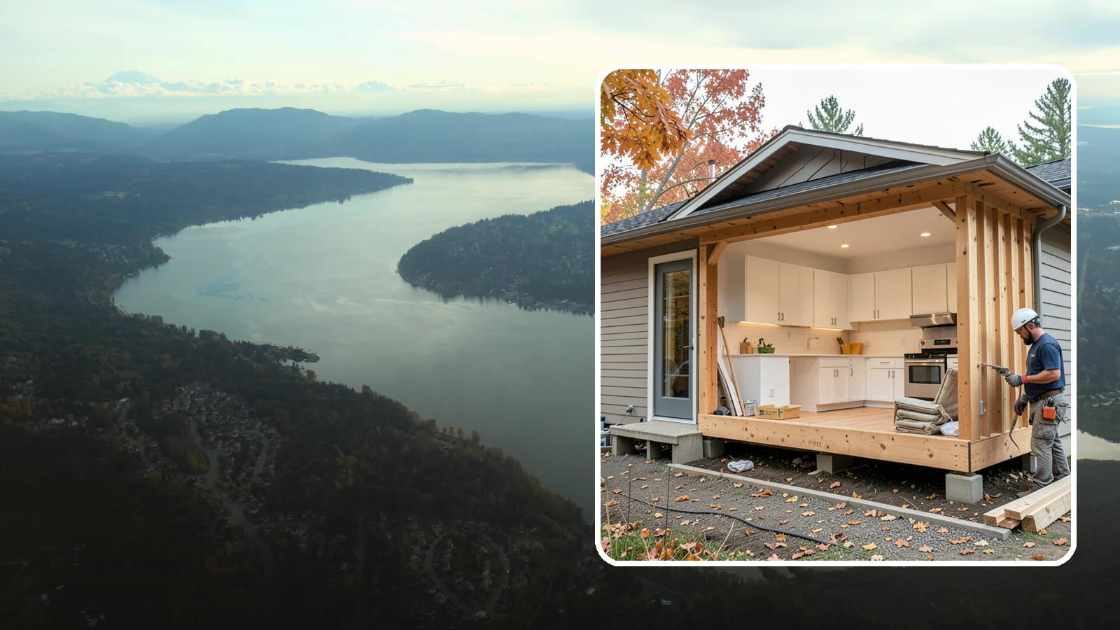 Bump-Out Addition in Sammamish, King County, WA - A bump-out addition pushes a wall outward a few feet to enlarge a kitchen, bath, or living area.