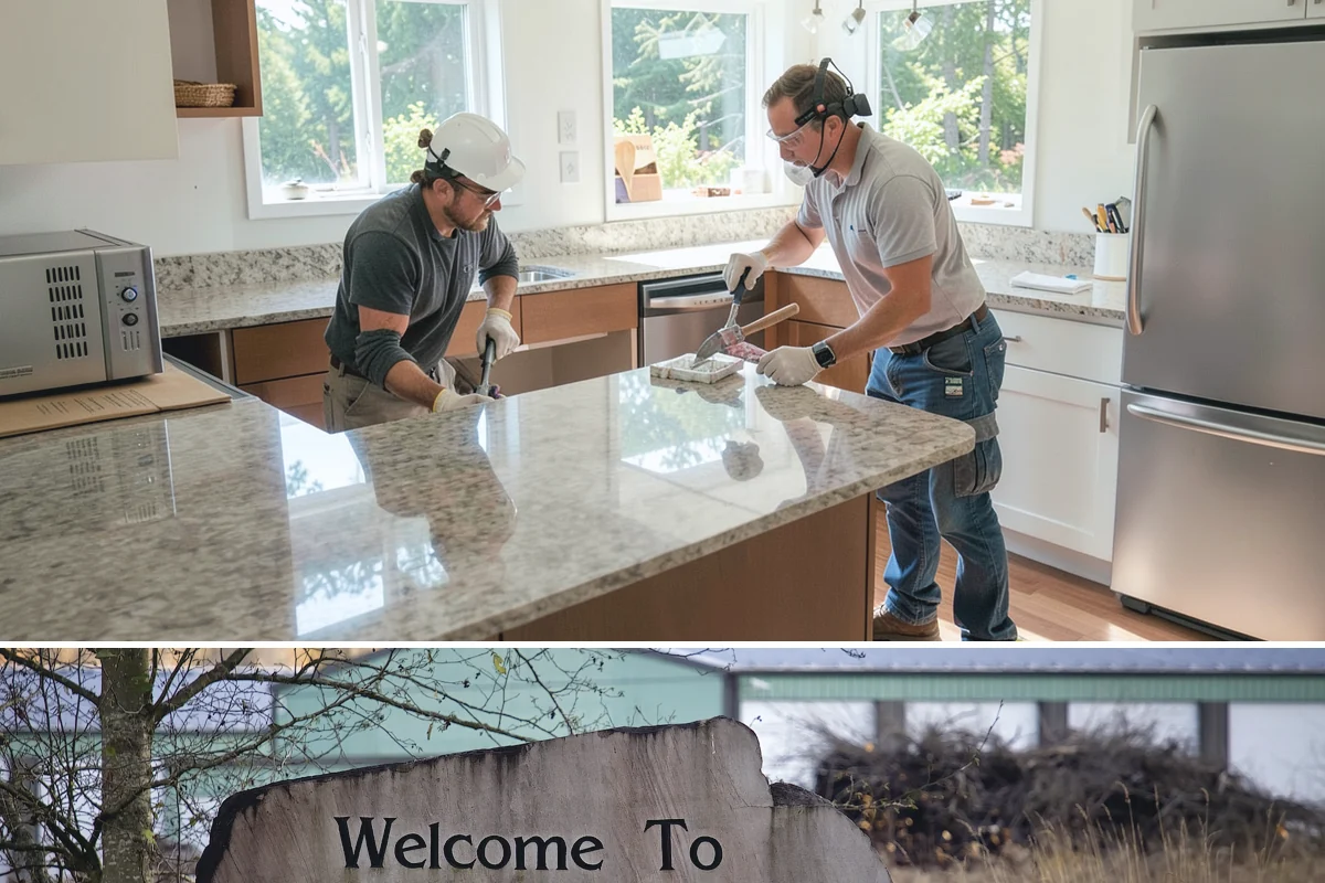 Butcher Block Countertop Installation in Buckley, Pierce County, WA - Butcher block is fabricated and installed indoors year-round, unbothered by the rainy PNW climate.