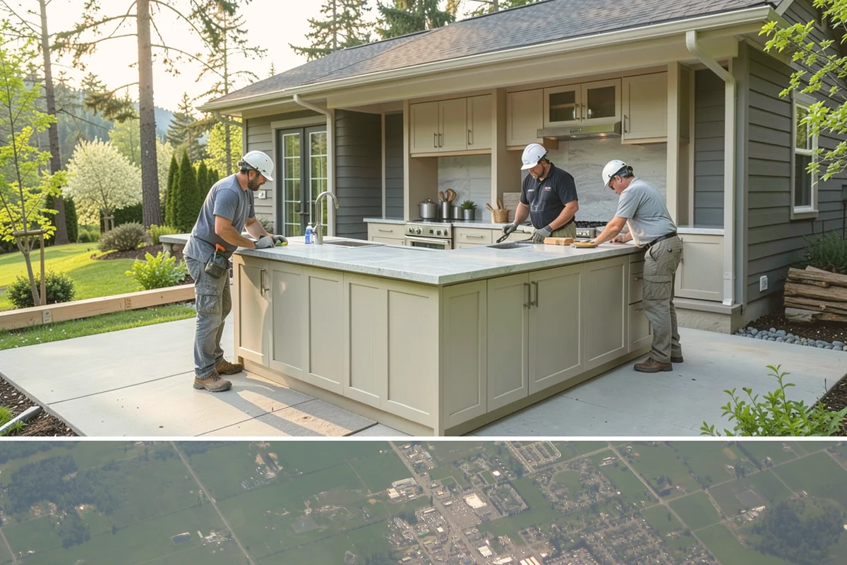 Butcher Block Countertop Installation in Enumclaw, King County, WA - Butcher block is fabricated and installed indoors year-round, unbothered by the rainy PNW climate.