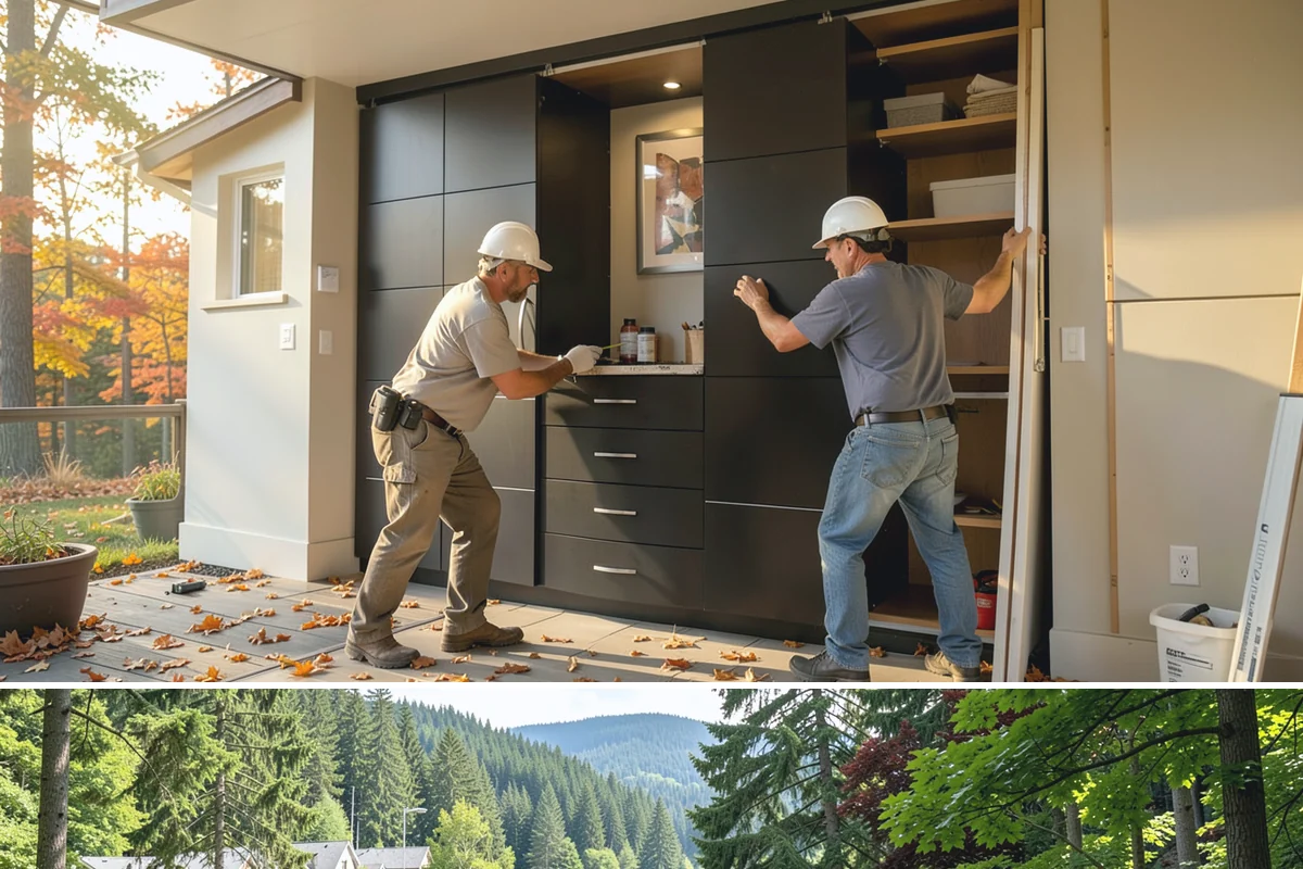 Butcher Block Countertop Installation in Lake Forest Park, King County, WA - Butcher block is fabricated and installed indoors year-round, unbothered by the rainy PNW climate.