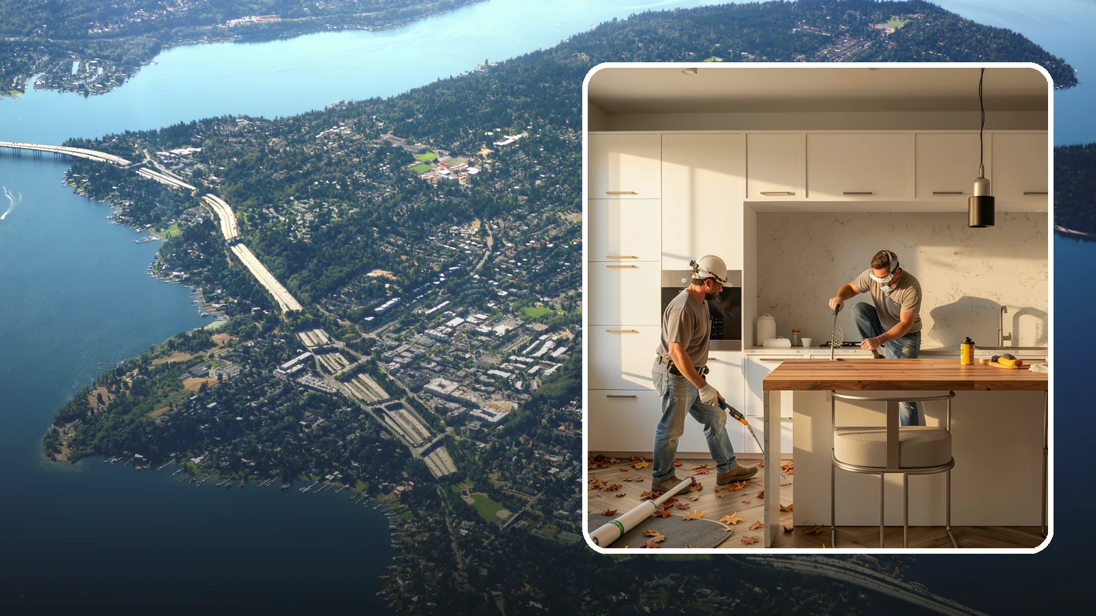 Butcher Block Countertop Installation in Mercer Island, King County, WA - Warm butcher block countertop installation that adds natural wood texture and a functional food-prep surface.