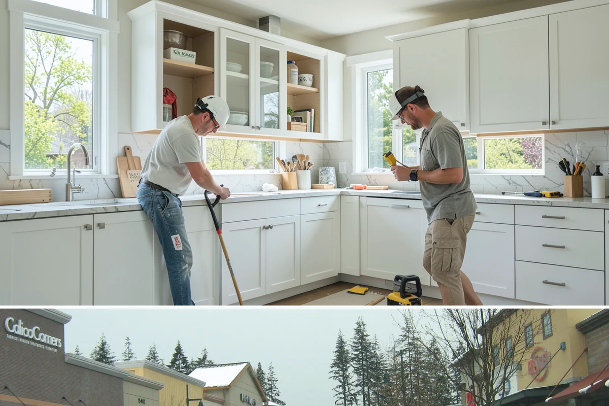 Butcher Block Countertop Installation in Mill Creek, Snohomish County, WA - Butcher block is fabricated and installed indoors year-round, unbothered by the rainy PNW climate.