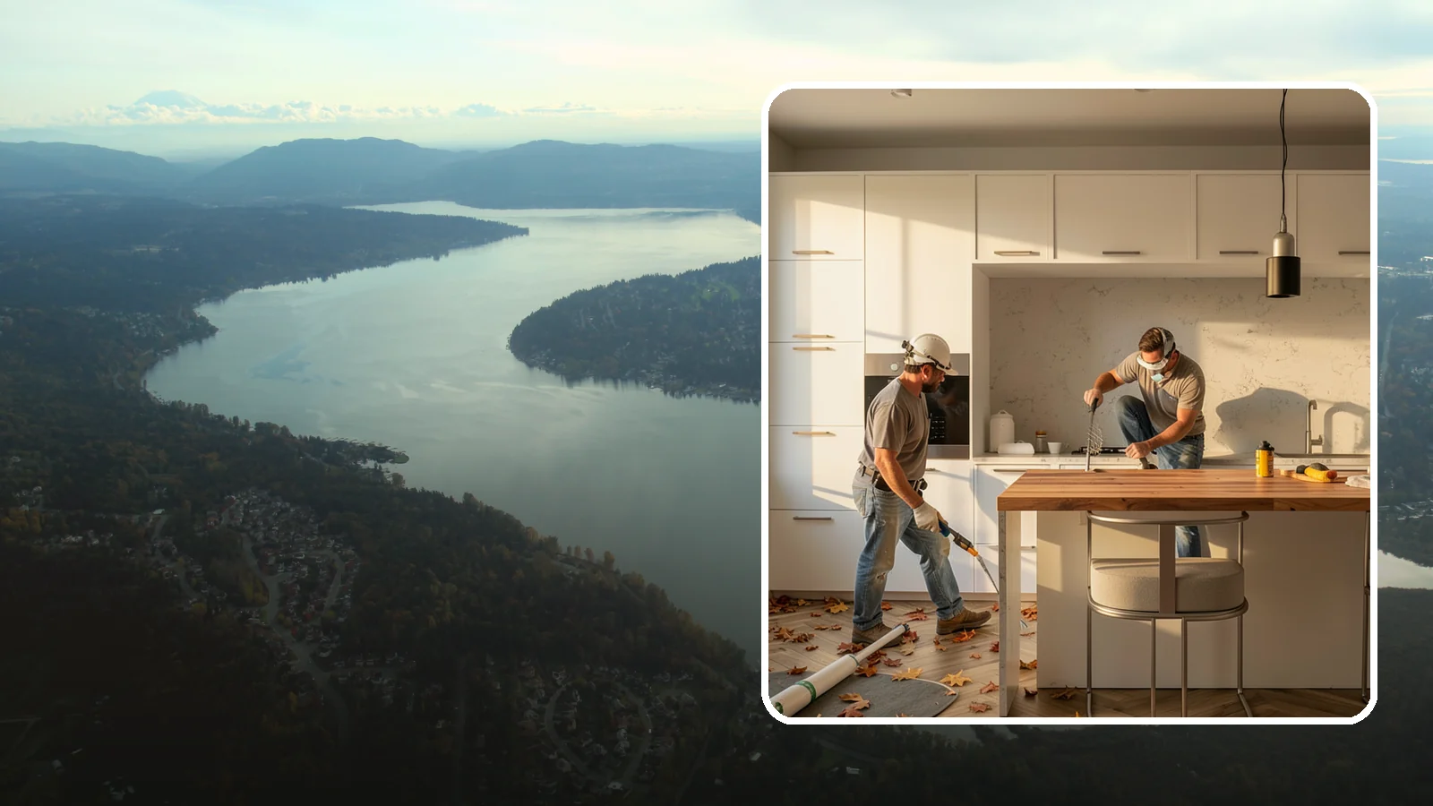 Butcher Block Countertop Installation in Sammamish, King County, WA - Warm butcher block countertop installation that adds natural wood texture and a functional food-prep surface.