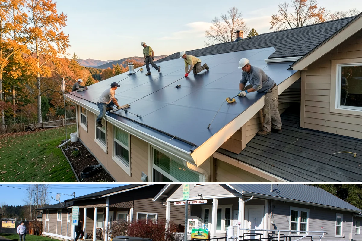 Butcher Block Countertop Installation in South Prairie, Pierce County, WA - Butcher block is fabricated and installed indoors year-round, unbothered by the rainy PNW climate.