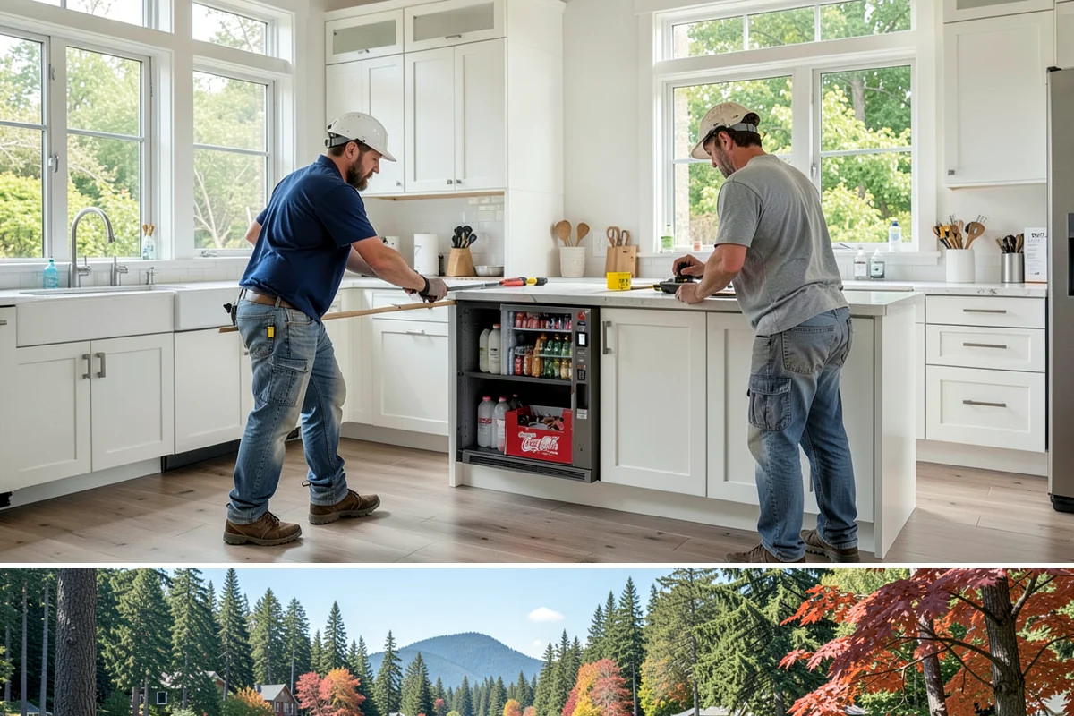 Butler Pantry Construction in Covington, King County, WA - Construction involving utilities suits the drier months and pairs well with a larger remodel.