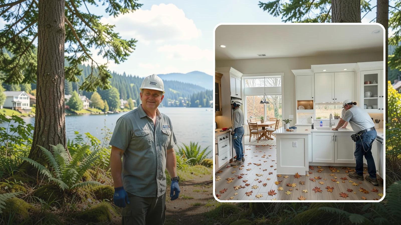 Butler Pantry Construction in Milton, King County, WA - Building a butler's pantry transition space with counters, cabinetry, and often a sink between the kitchen and dining room.