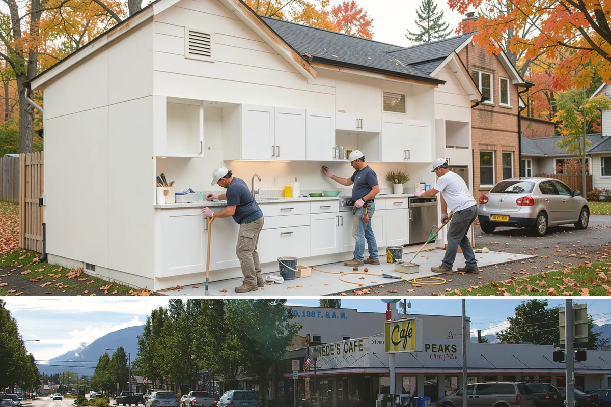 Butler Pantry Construction in North Bend, King County, WA - Construction involving utilities suits the drier months and pairs well with a larger remodel.