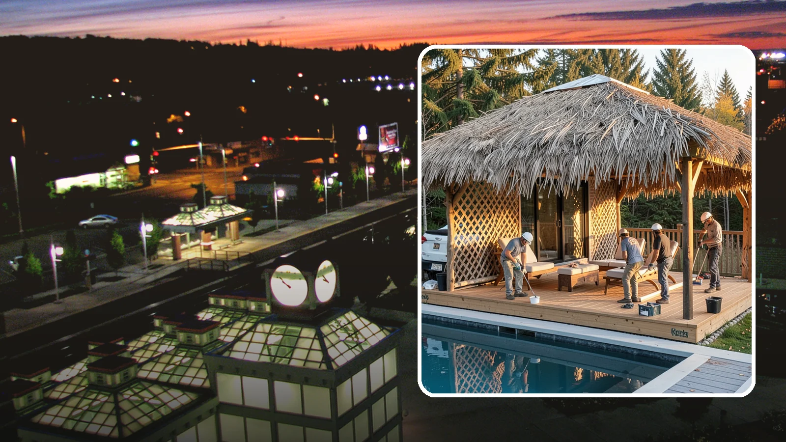 Cabana Construction in Auburn, King County, WA - A stylish cabana that provides shaded lounging and shelter beside your pool or patio.