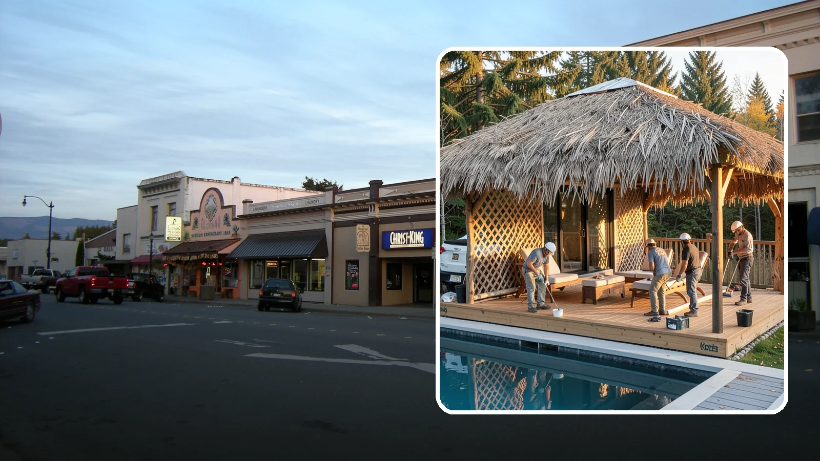 Cabana Construction in Burlington, Skagit County, WA - A stylish cabana that provides shaded lounging and shelter beside your pool or patio.