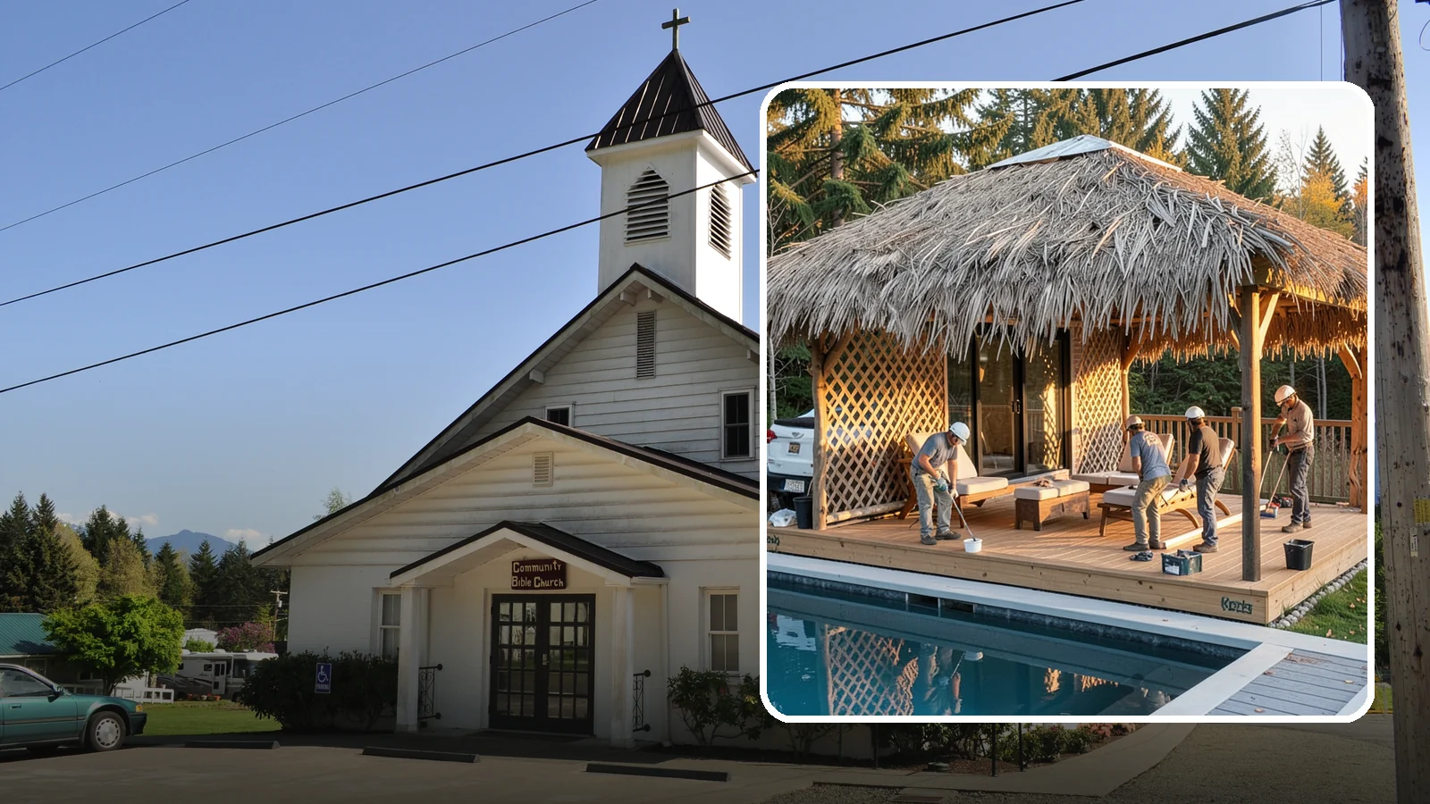 Cabana Construction in Concrete, Skagit County, WA - A stylish cabana that provides shaded lounging and shelter beside your pool or patio.