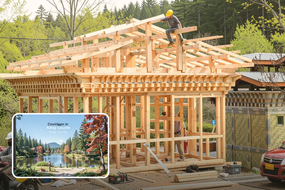 Cabana Construction in Covington, King County, WA - Creates a shaded poolside retreat