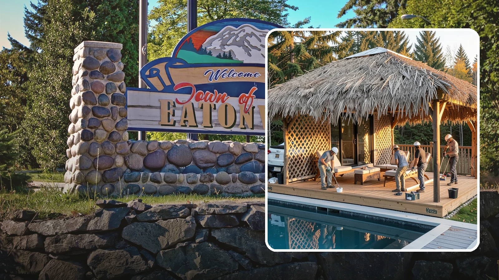 Cabana Construction in Eatonville, Pierce County, WA - A stylish cabana that provides shaded lounging and shelter beside your pool or patio.