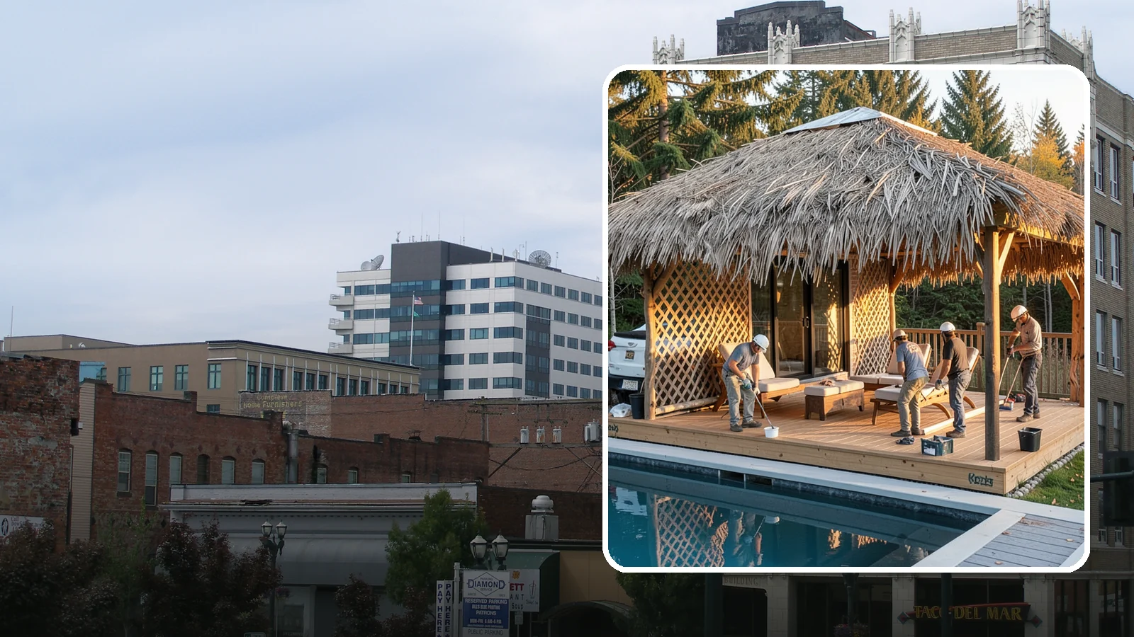 Cabana Construction in Everett, Snohomish County, WA - A stylish cabana that provides shaded lounging and shelter beside your pool or patio.