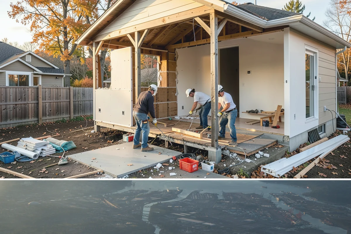 Cabana Construction in Fife, Pierce County, WA - Summer construction allows footings and finishes to set before the wet season.