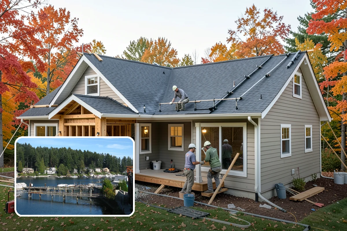Cabana Construction in Gig Harbor, Pierce County, WA - Creates a shaded poolside retreat