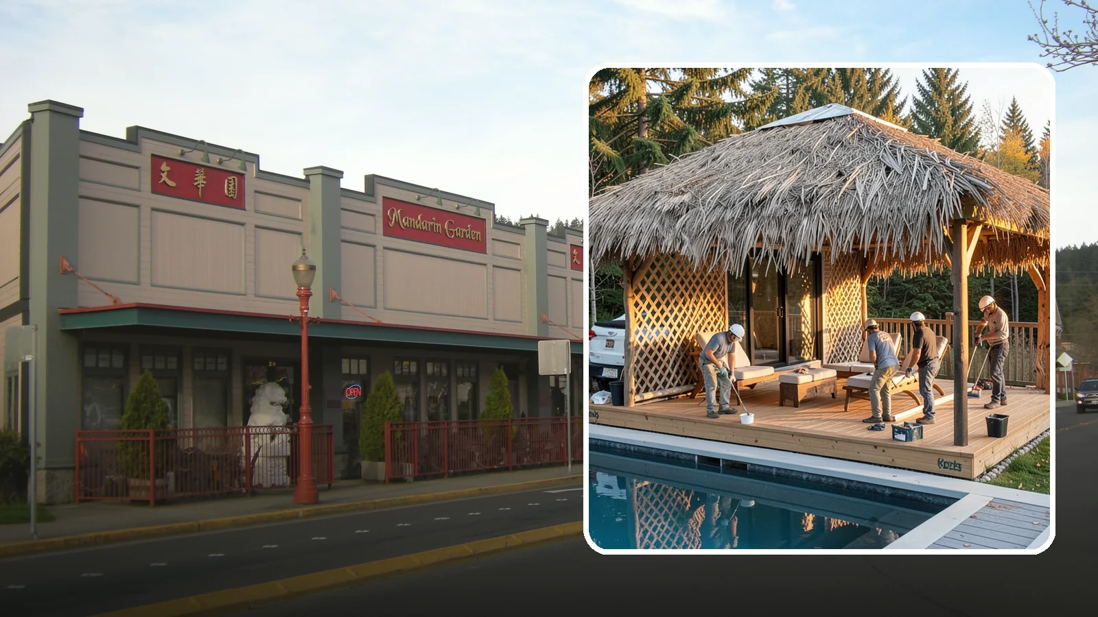 Cabana Construction in Issaquah, King County, WA - A stylish cabana that provides shaded lounging and shelter beside your pool or patio.