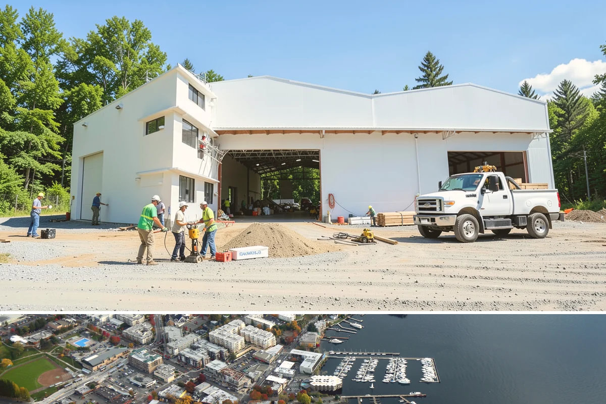 Cabana Construction in Kirkland, King County, WA - Summer construction allows footings and finishes to set before the wet season.