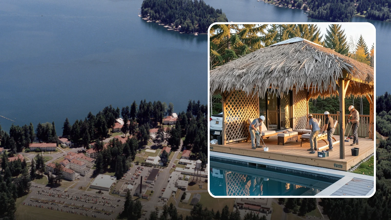 Cabana Construction in Lakewood, Pierce County, WA - A stylish cabana that provides shaded lounging and shelter beside your pool or patio.
