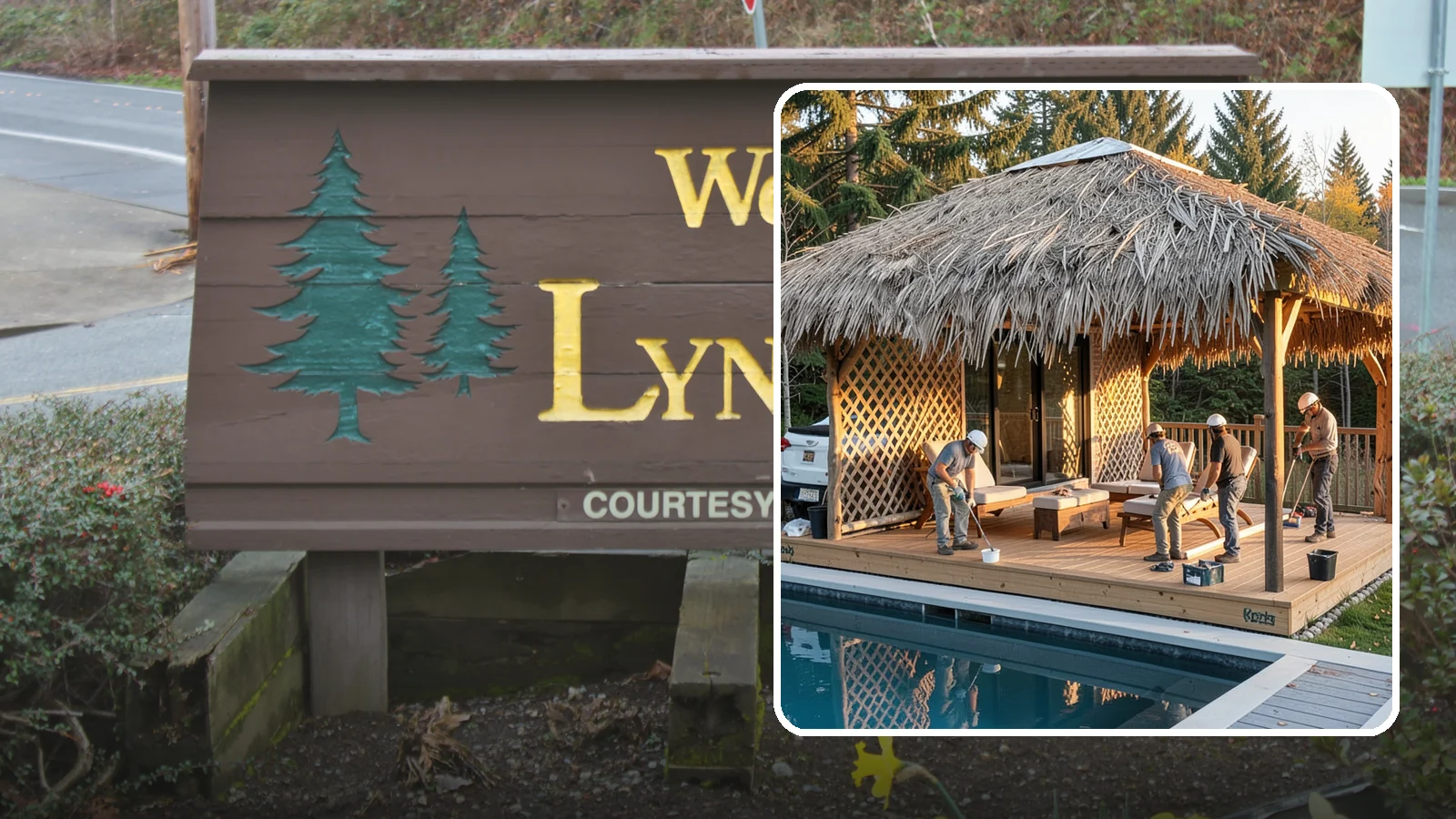 Cabana Construction in Lynnwood, Snohomish County, WA - A stylish cabana that provides shaded lounging and shelter beside your pool or patio.
