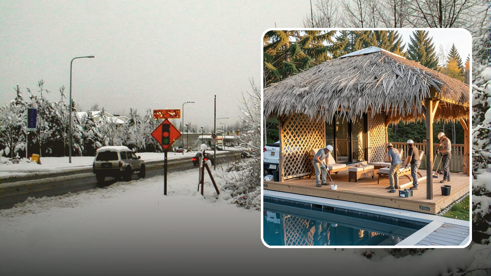 Cabana Construction in Newcastle, King County, WA - A stylish cabana that provides shaded lounging and shelter beside your pool or patio.